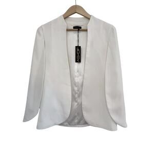 NWT AS by DF Open Cape Blazer Womens XS White Cream Artsy Career Office Chic
